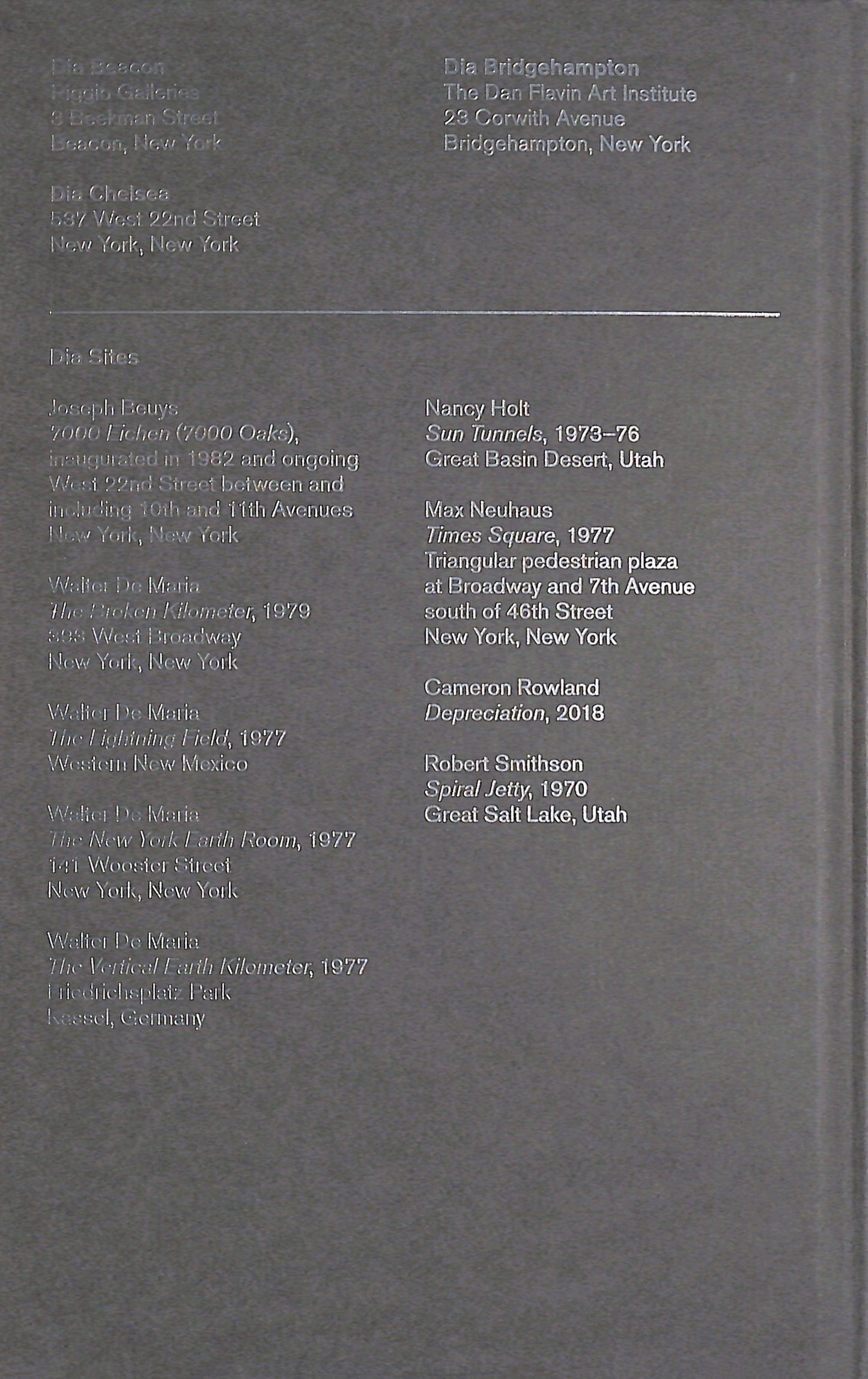 DIA ART FOUNDATION / An Introduction to Dia's Locations and Sites