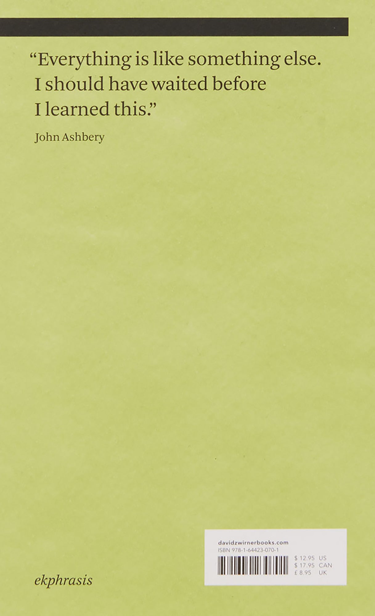 JOHN ASHBERY / Something Close to Music