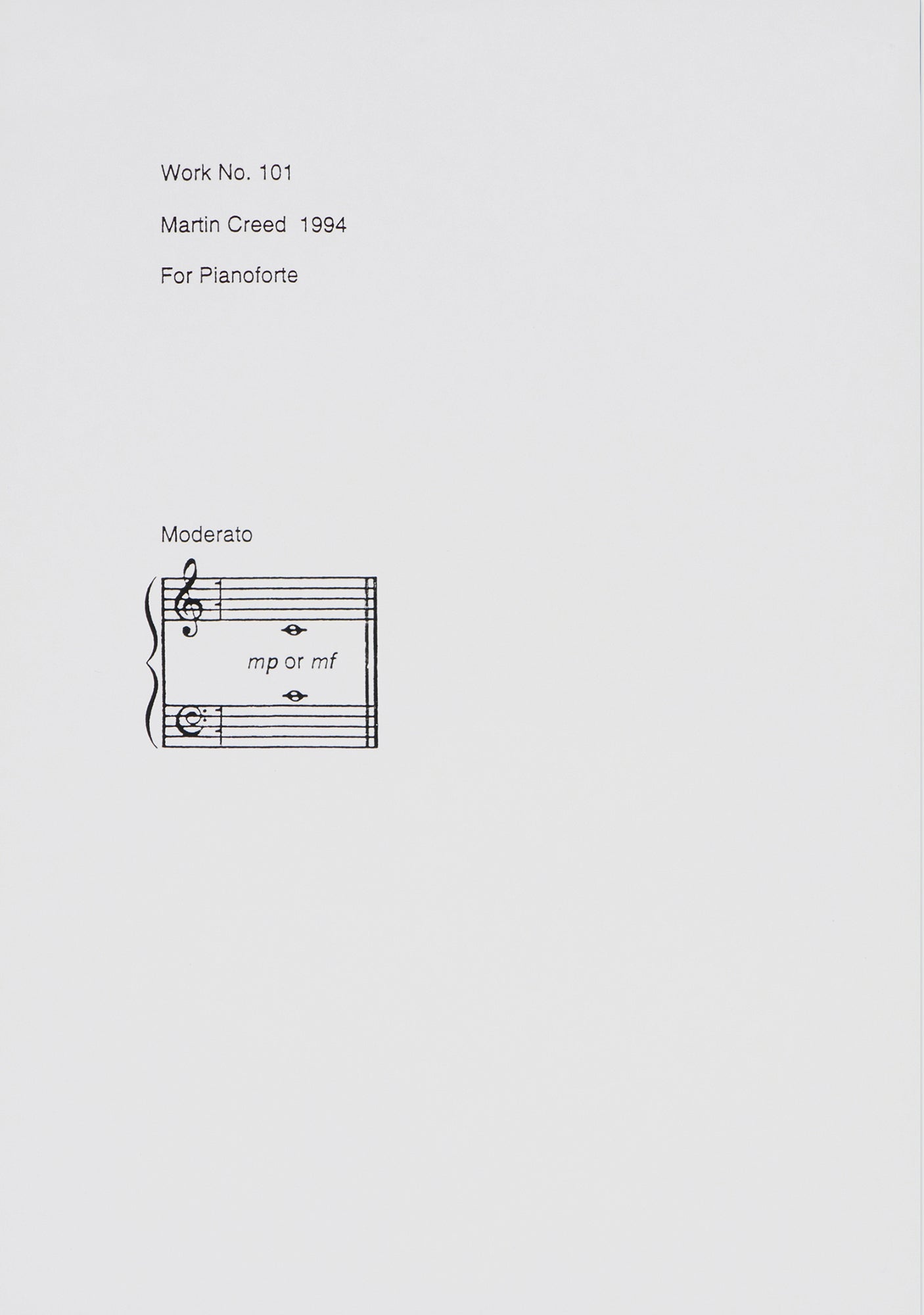 MARTIN CREED / Work no. 101 for pianoforte