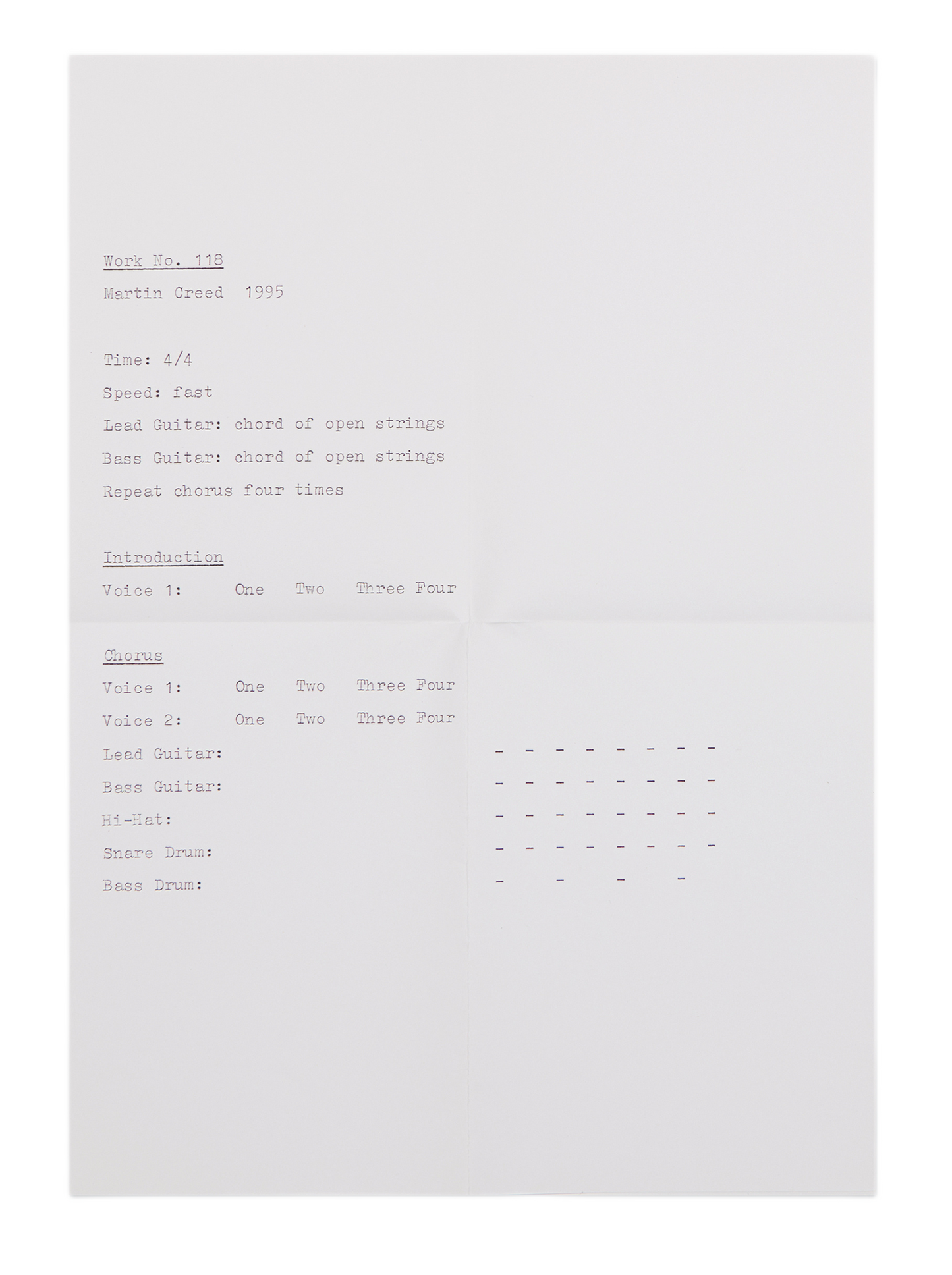 MARTIN CREED / Work no. 118