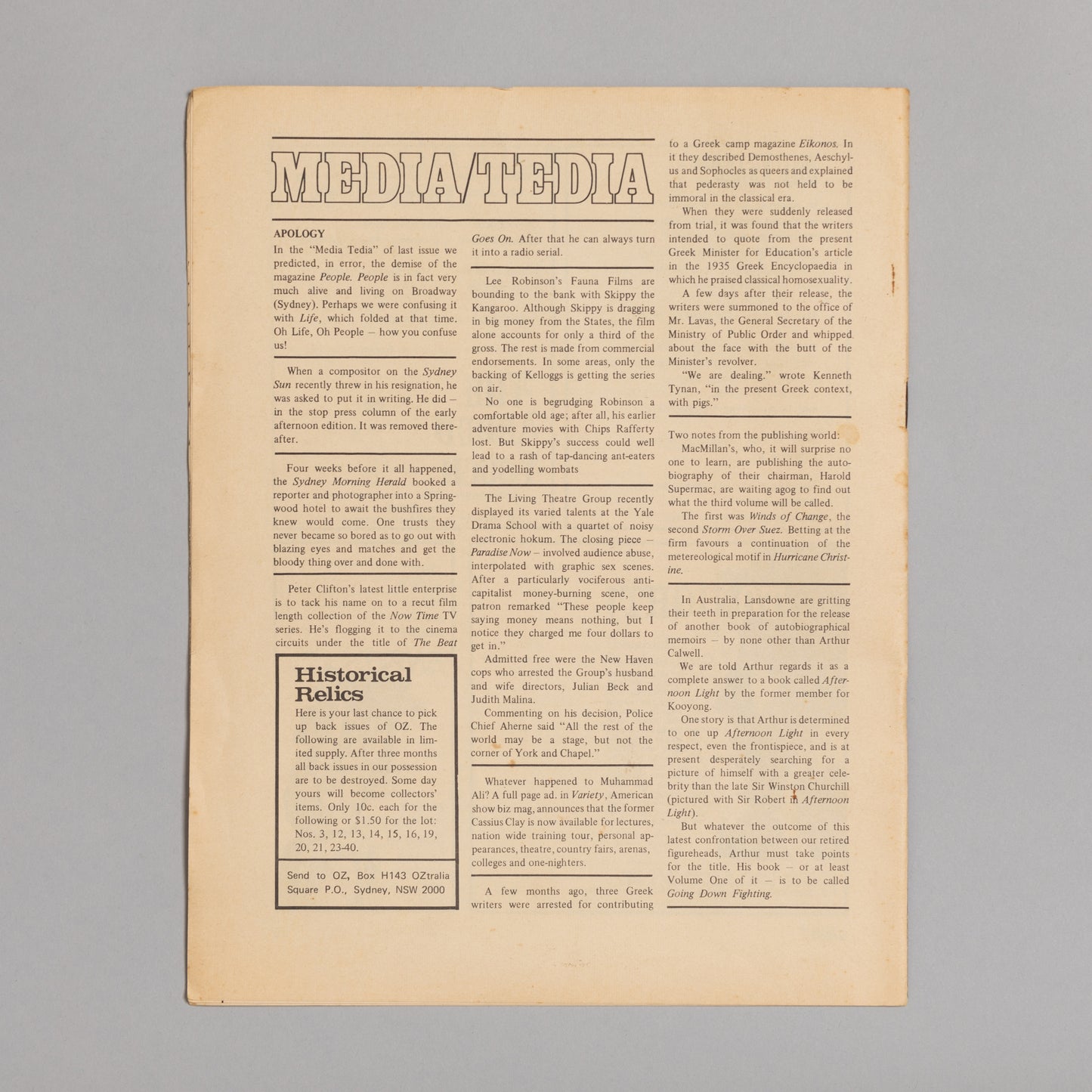 Ed. RICHARD NEVILLE, RICHARD WALSH with artwork by MARTIN SHARP / OZ Magazine No. 41
