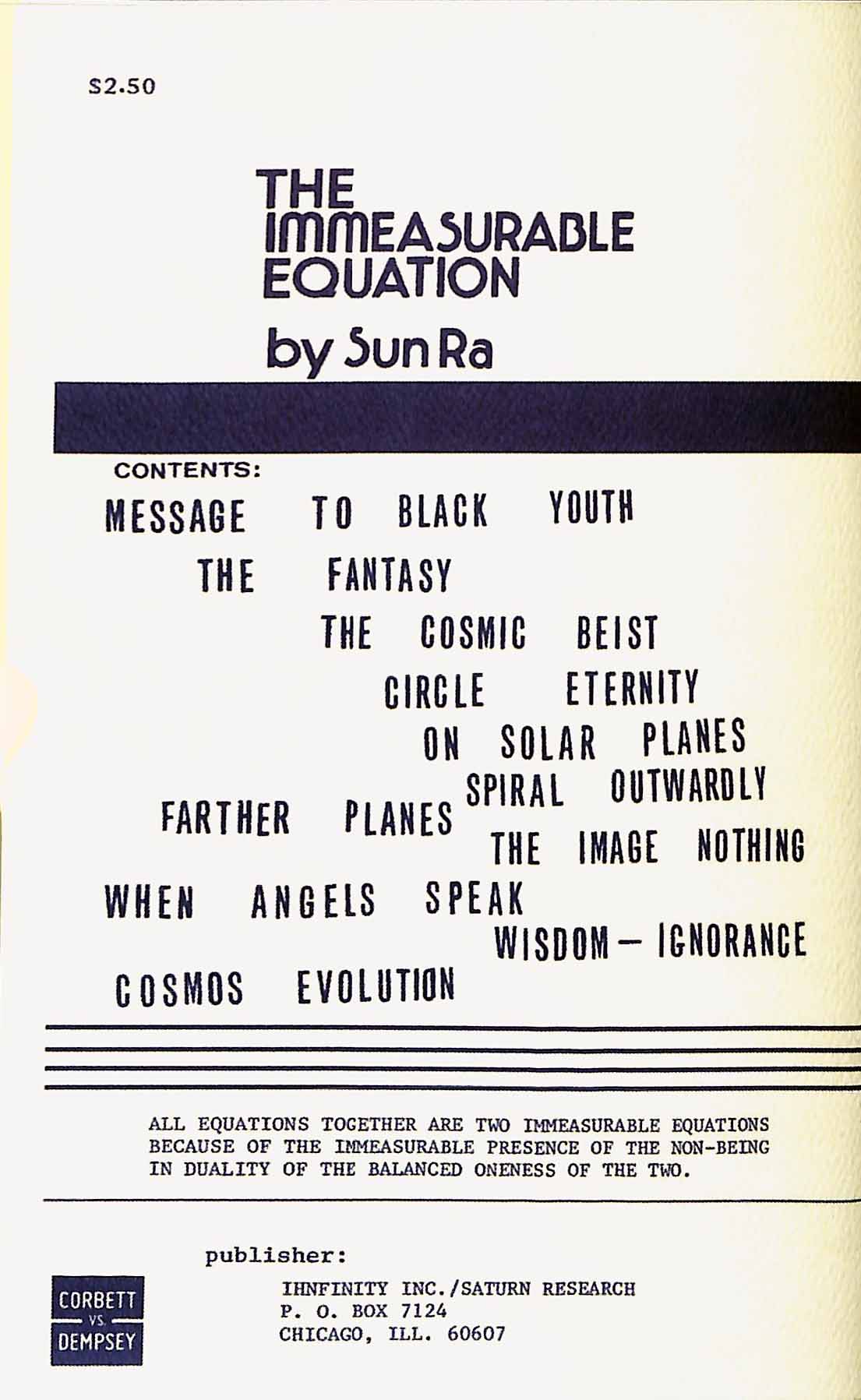 SUN RA / Extensions Out, Plus: Four Poetry Books (1959 - 1972)