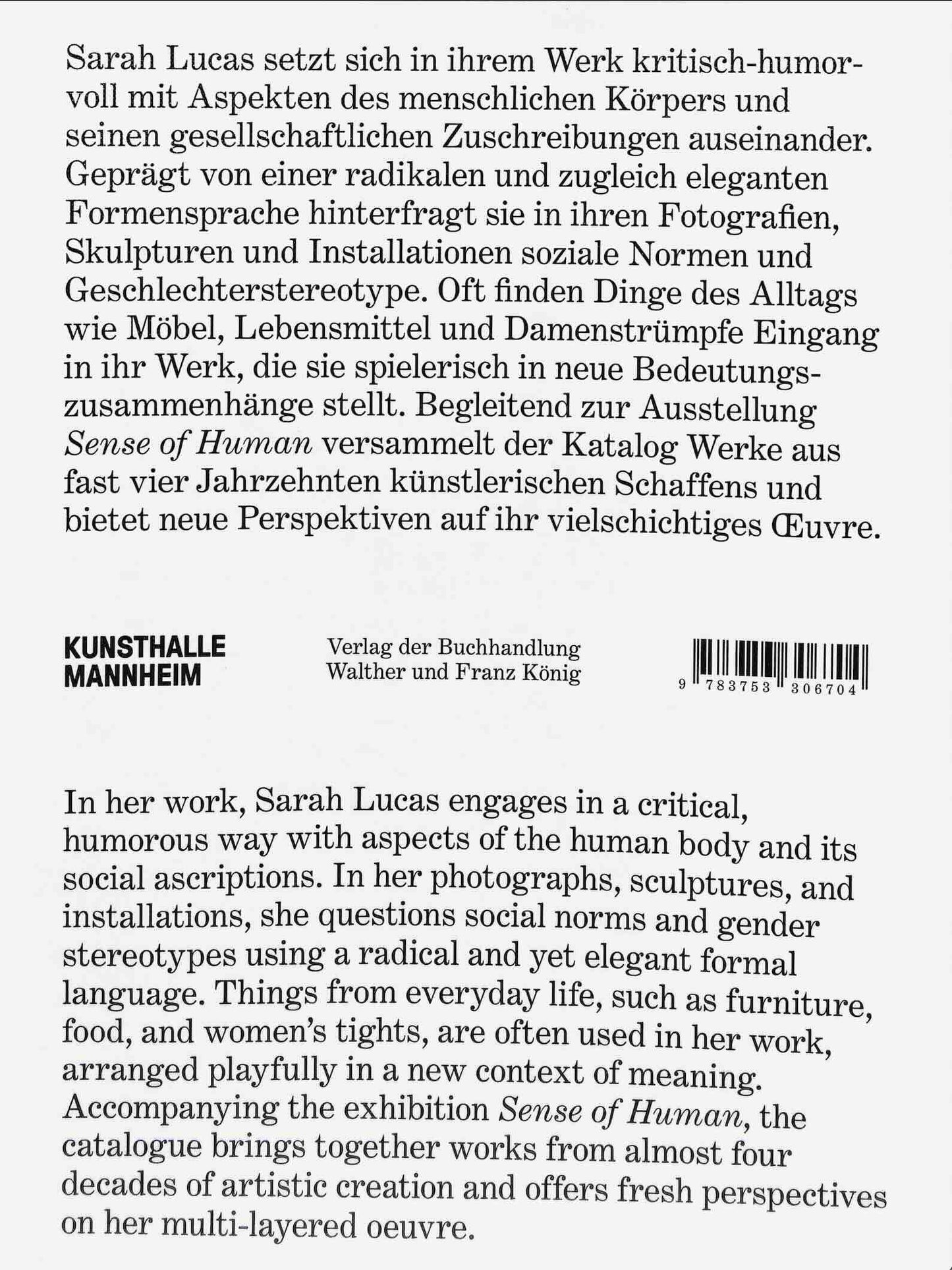 SARAH LUCAS / Sense of Human