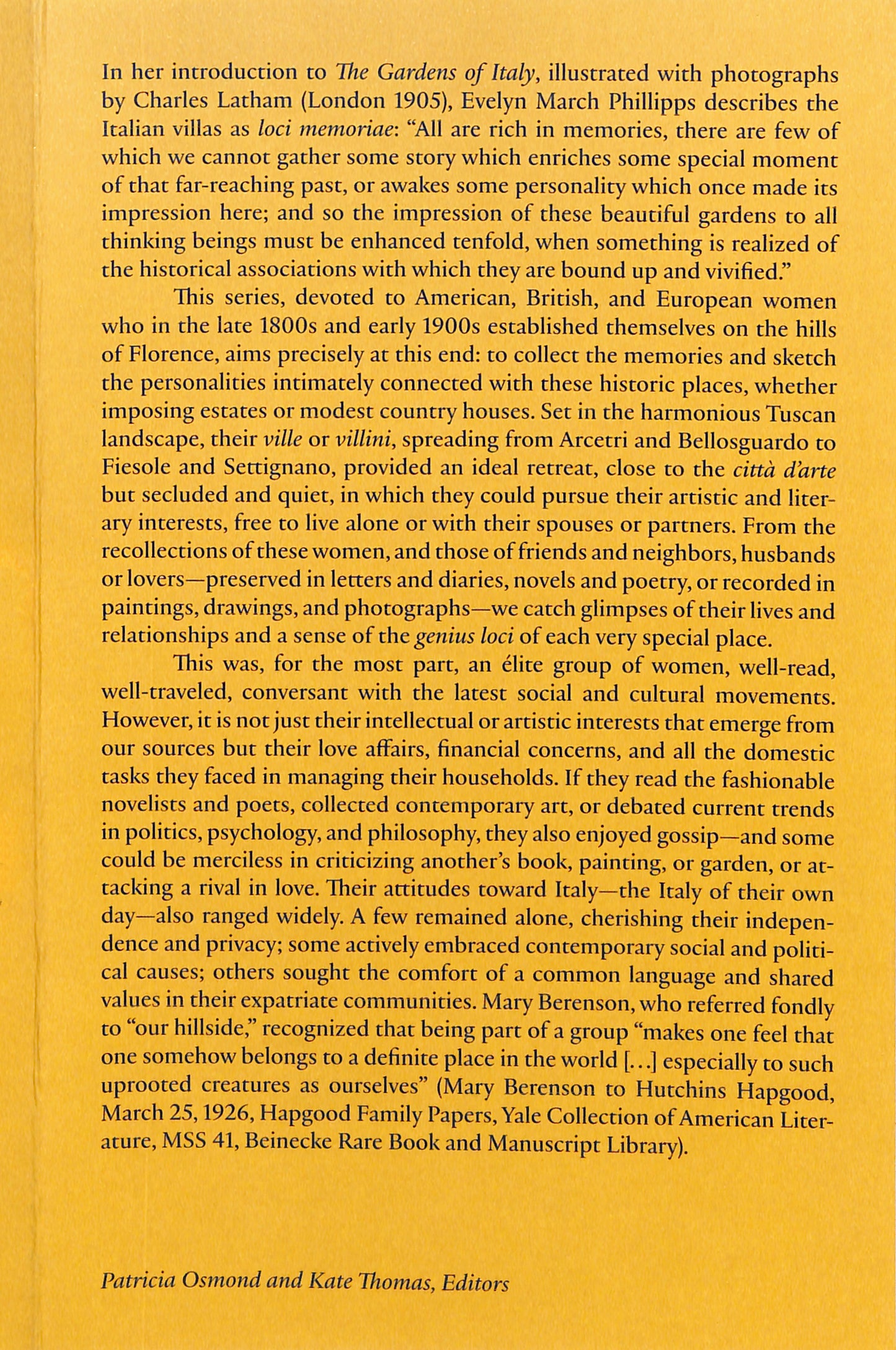 TIFFANY L. JOHNSTON / Villa I Tatti: Mary Berenson's "Golden Urn" Arcadia