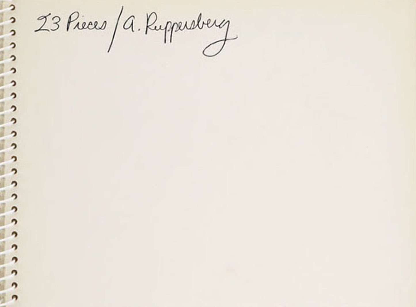 ALLEN RUPPERSBERG / 23 Pieces