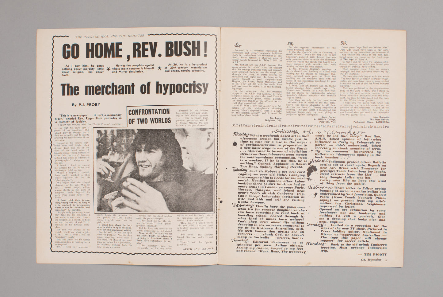 Ed. RICHARD NEVILLE, RICHARD WALSH with artwork by MARTIN SHARP / OZ Magazine No. 22