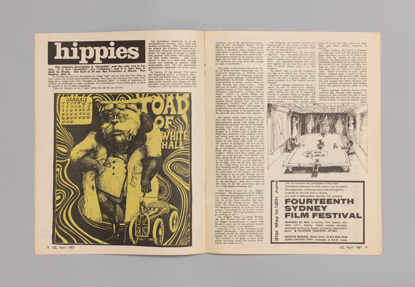 Ed. RICHARD NEVILLE, RICHARD WALSH with artwork by MARTIN SHARP / OZ Magazine No. 34
