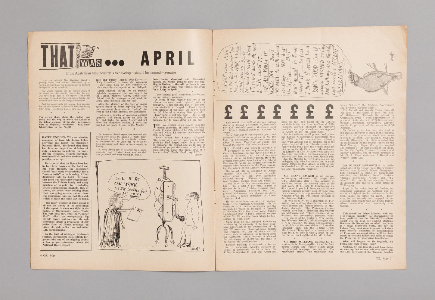 Ed. RICHARD NEVILLE, RICHARD WALSH with artwork by MARTIN SHARP / OZ Magazine No. 09