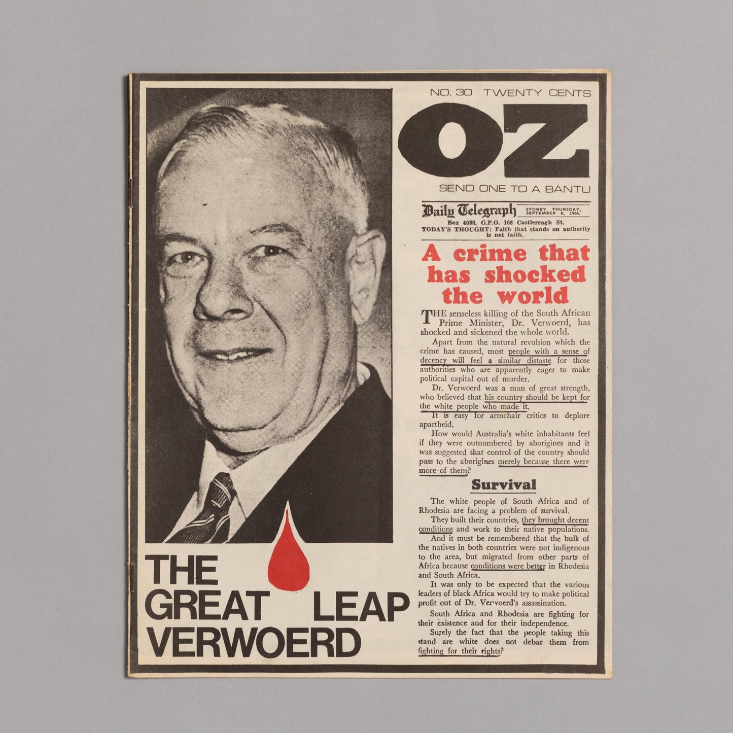 Ed. RICHARD NEVILLE, RICHARD WALSH with artwork by MARTIN SHARP / OZ Magazine No. 30