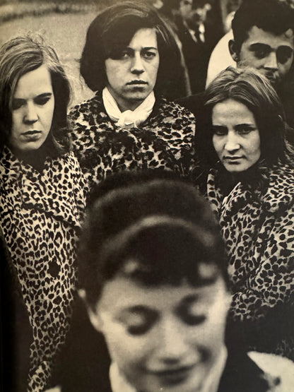 Interior shot - SUMIHARU WATANABE
Face of Washington Square (Washington Hiroba no Kao), 1965. Black and white photo of people wearing leopard print coats.