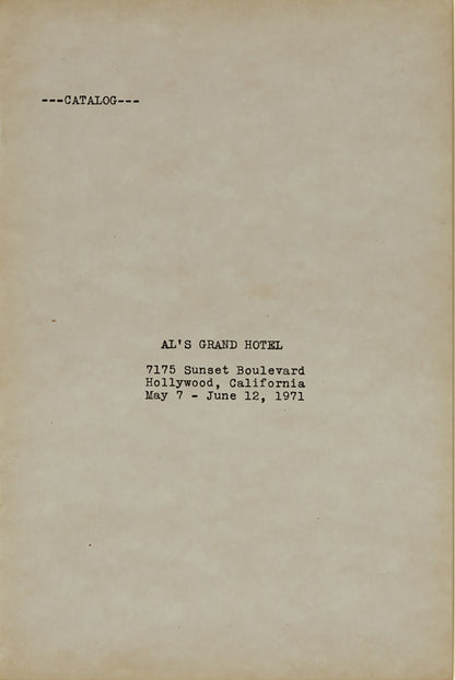 ALLEN RUPPERSBERG / Al's Grand Hotel